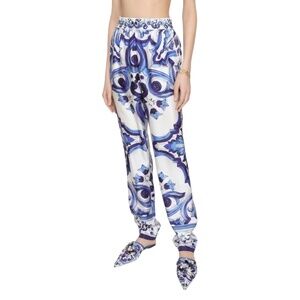 NWT Dolce & Gabbana Majolica Print pants size US8 (IT44)